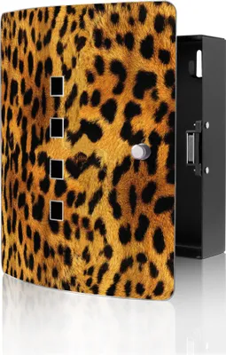 Produktbild von banjado Design Schlüsselkasten aus Edelstahl für 10 Schlüssel, Schlüsselschrank 24 x 21,5 x 7cm groß mit Magnetverschluss,  Leopard [BWSK 10060]