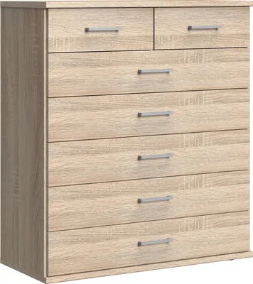 Zdjęcie produktu dla Kommode >Click< (B/H/T: 90x106x40 cm) in Eiche-Sägerau-Nachbildung
