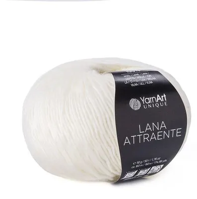 Obrázek produktu pro YarnArt Unique Lana Attraente 6601 Ecru – 100 % vlna, měkká a hřejivá, 50 g/160 m