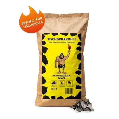 Produktbild von Neandertaler Feuer Tischgrillkohle Holzkohle Grillkohle 2,5 kg Grill Kohle Tischgrill Balkon Dutch Oven Minigrill BBQ Grillholzkohle Buchenholzkohle