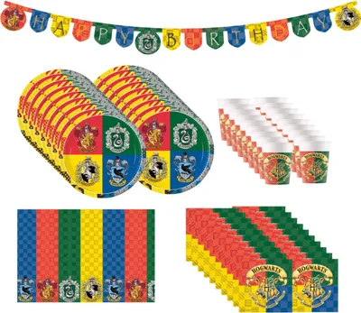 Produktbild von 54-tlg. Harry Potter Hogwarts Houses Party Set für Kindergeburtstag