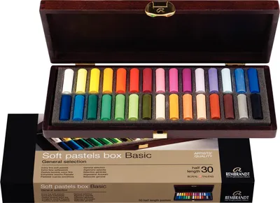 Produktbild von ROYAL TALENS REMBRANDT Weiche Pastelle Basis-Box 30 halbe Pastelle