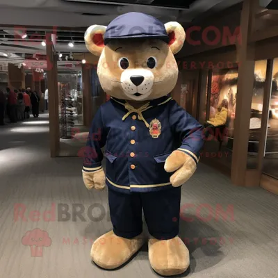 Productafbeelding van Navy Bracelet mascotte REDBROKOLY kostuum personage gekleed met een corduroy broek en schoenveters