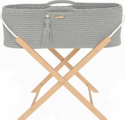 Immagine prodotto di Lettino per bambini in stile boho con materasso Silver e struttura in legno, grigio
