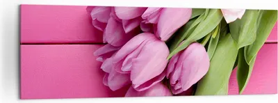 Produktbild von Bild auf Leinwand - Leinwandbild - Tulpen Blumenstrauß Garten - 160x50cm - Wand Bild - Wanddeko - Leinwanddruck - Bilder - Kunstdruck - Wanddekoration - Leinwand bilder - Wandkunst - AB160x50-2722