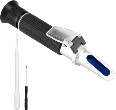 Productafbeelding van Zoutgehalte meter - Hydrometer Zoutwater - Zeewater Analyse - Automatische Temperatuurcompensatie - 0-100 ppt - Zilver