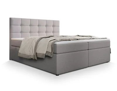Produktbild von Masseno Boxspringbett PALMA 160x200 cm Komplett-Set mit Bonell Matratze und Topper, Polsterbett mit Bettkästen -Beige, INARI 22