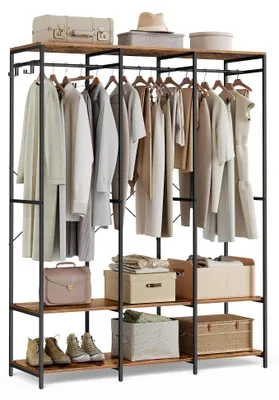 Produktbild von Offener Kleiderschrank - Garderobenständer/Kleiderständer - Freistehend - Abnehmbare Haken - Für Schlafzimmer