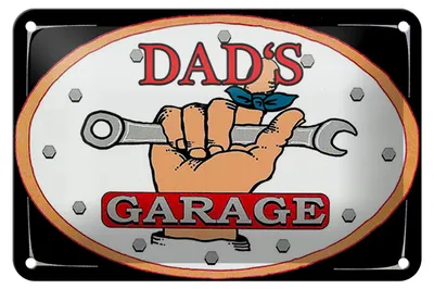 Produktbild von Blechschild Spruch 18x12cm dad´s Garage Papas Werkstatt
