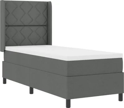 Produktbild von vidaXL Boxspringbett mit Matratze Dunkelgrau 90 x 190 cm Stoff