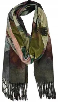 Produktbild von Agrafka Schal Blumenmuster Fransen Weich 180x70cm