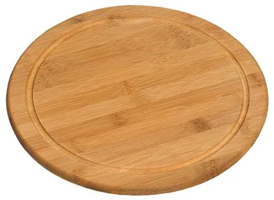 Fleischbrett aus Bambus, Ø 25 cm, rund, natur, FSC-zertifiziert