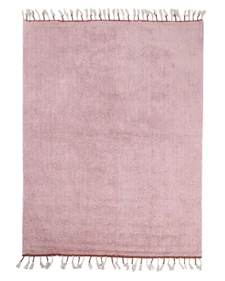 Zdjęcie produktu dla BELIANI Dywan różowy bawełniany 140 x 200 cm z frędzlami jednokolorowy wzór ręcznie tuftowany styl nowoczesny boho do pokoju dziecięcego