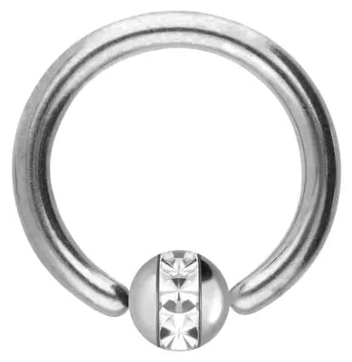 Produktbild von Intim-Piercing, Septum Piercing Chirurgenstahl Klemmkugelring EPOXY-RING-KUGEL Silber Innendurchmesser: 7mm | Kugelgröße: 3mm