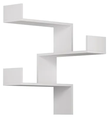 Image de Étagère murale en bois « Luksa » - 60 x 60 x 90 cm - Blanc