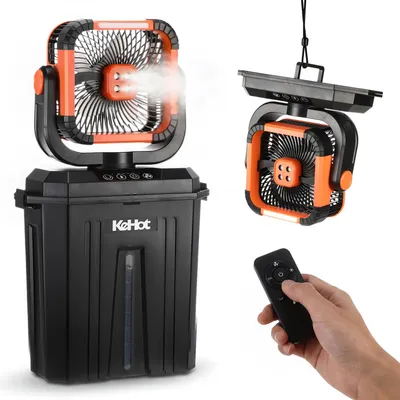 Produktbild von Kehot Campingventilator mit Sprühfunktion 12L Wassertank 10000mAh Akku 120° Oszillation LED Licht Fernbedienung USB-C Outdoor Ventilator für Camping W