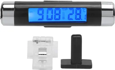 Obrázok produktu pre digitálny teplomer do auta 2 v 1, čierny prístrojový panel, modré podsvietenie, kalendár, hodiny, zobrazenie teploty
