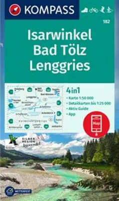 Obrázek produktu pro KOMPASS Turistická mapa 182 Isarwinkel, Bad Tölz, Lenggries 1:50 000