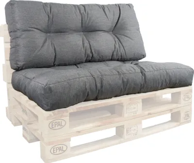 Image de Set complet coussin d'assise 80 cm et dossier 50 cm pour Euro-Palette Gris