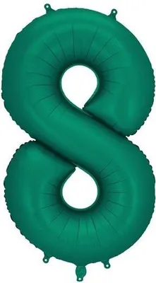 Produktbild von Folienballon Zahl „8“, 86cm, flaschengrün