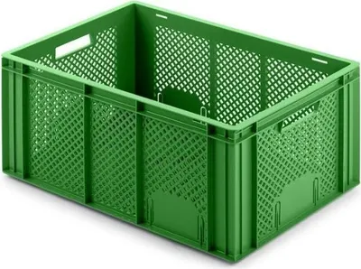 Produktbild von Eurobehälter Obst- und Gemüsekasten | HxBxT 27,4x40x60cm | 54 Liter | Grün | Obst-Gemüsekiste, Obstkorb, Transportbox