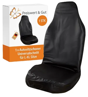 Produktbild von Autositzbezüge Kunstleder Ölbeständig und Wasserfest - Universal Breite oben 57cm, unten 70cm Autositzschoner Gummizug