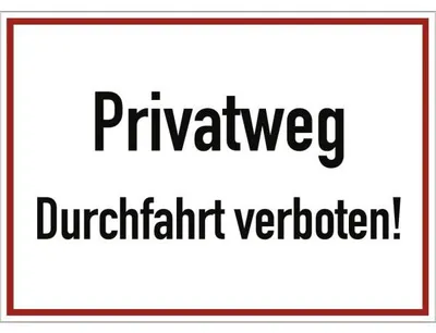 Produktbild von Dreifke® Schild Privatweg Durchfahrt verboten!, Alu, 350x250 mm
