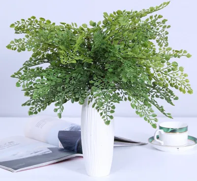 Produktbild von 1 Branch Artificial Pflanze Frischwacht lebhafte flexible dekorative grüne falsche Stamme mit Blättern Urlaubsbedarf