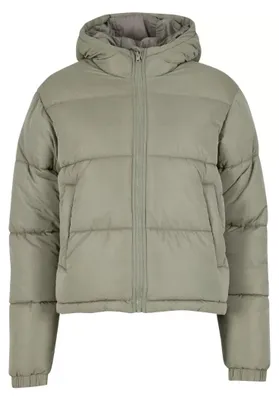 Produktbild von Urban Classics Winterjacke Damen Ladies Peached Puffer Jacket With Hood oliv L