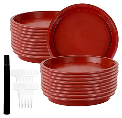 Produktbild von Pflanzenuntersetzer, 20 Stück, 24 cm, mit 20 Etiketten
