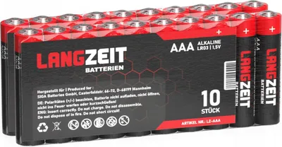 A pack of AAA batteries.