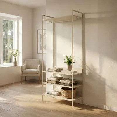 Immagine prodotto di Mobile Ingresso Dhaka41B con Appendiabiti e 4 Ripiani Beige