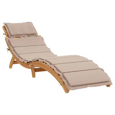 Produktbild von vidaXL Sonnenliege Massivholz Akazie Taupe