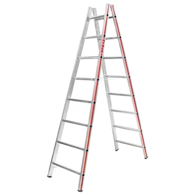 Zdjęcie produktu dla Drabina szczeblowa Hymer, dostęp dwustronny, 2x8 szczebli, wysokość pionowa 2,25 m, wysokość zasięgu 3,55 m, waga 8,4 kg