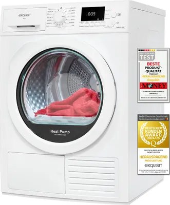 Produktbild von Exquisit Wärmepumpentrockner TWP903-410 weiss | 9 kg Fassungsvermögen | Energieeffizienzklasse A++ | Kindersicherung | Auto Abschaltung