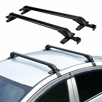 Immagine prodotto di Omgoods - Set di 2 portapacchi da tetto - Portapacchi universali per auto, ideali per trasportare bagagli e biciclette