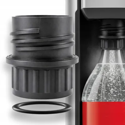 Image de Adaptateur pour bouteille PET noir avec joint – raccord pour machine à eau gazeuse, compatible avec SodaStream Terra, Art, Spirit et Brita