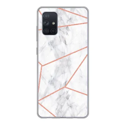 Produktbild von MuchoWow® Handyhülle Schutzhülle Hülle für Samsung Galaxy A51 Marmor - Roségold - Weiß Silikon Softcase Handy Hülle - Schutzabdeckung