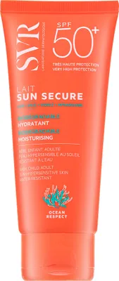 A tube of SVR Sun Secure SPF50+ Lait sunscreen.
