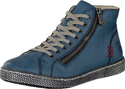 Produktbild von Rieker Damen Schnürboots Stiefeletten Schnürung Z1221, Größe:38 EU, Farbe:Blau