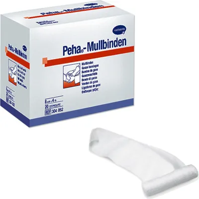 Produktbild von Hartmann Peha Mullbinden Fixierbinde 20 Stück 4 m x 4 cm
