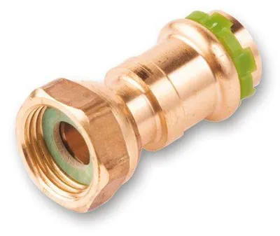 Produktbild von Kupfer Pressfitting Sudo-Press Übergangsverschraubung Innengewinde flachdichend 15 mm -1/2' Kontur V DVGW