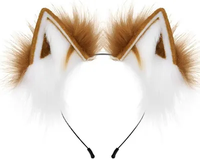 Imagen del producto de Diadema con forma de orejas de animal, hecha a mano con cuero sintético, talla única, ideal para Halloween