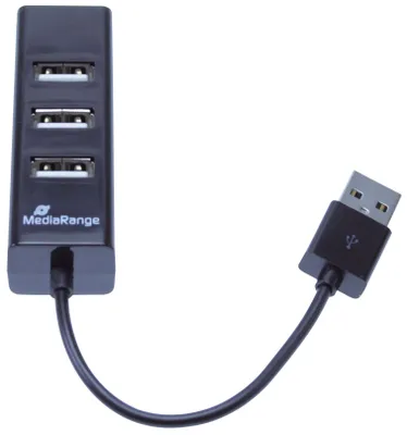 Zdjęcie produktu dla MediaRange USB-HUB 4-portowy USB 2.0 zewnętrzny czarny
