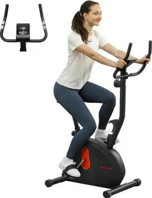 Image de Vélo d'appartement Fitnessbike - Résistance magnétique réglable - Écran LCD - Selle réglable - 88 x 50,5 x 131,5 cm - Noir