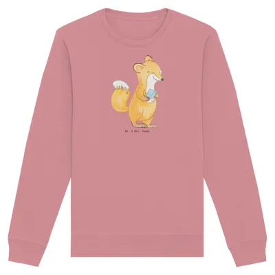 Produktbild von Mr. & Mrs. Panda Baumwoll Pullover Fuchs Origami Größe S - Canyon Pink - Geschenk, Sweater, Sweatshirt, Japanische Faltkunst, Bio, Basteln, DIY, Papier Falten, Pulli