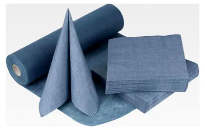 Produktbild von Tischdeko-Set Rauchblau – 20-40 Gäste – Tischband und Servietten für Taufe, Kommunion, Konfirmation, Hochzeit und Geburtstag – Praktisches Dekoset für besondere Anlässe