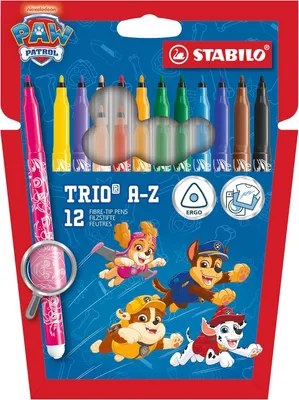 Productafbeelding van STABILO - Trio A-Z - PAW Patrol viltstiften 378/1-12-05, set van 12 stuks