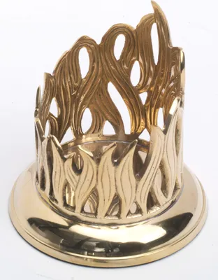 Produktbild von Kerzenleuchter Flammen Design für Ø 7 cm Kerzen, Messing Gold