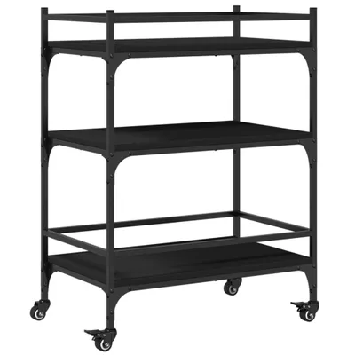 Obrázek produktu pro Kuchyňský vozík černý 65 x 40 x 86,5 cm kompozitní dřevo